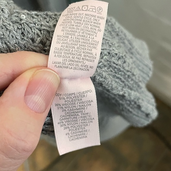 Victoria's Secret Grey Silver Cardigan sparkly sequin sweater LARGE - Picture 9 of 12